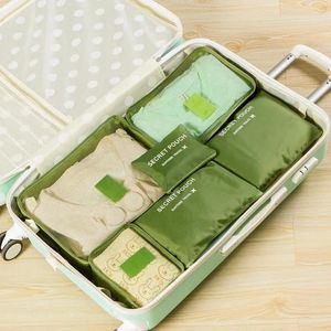 Duffelbeutel 6pcs Reisestraße Set tragbarer faltbarer Gepäck Organizer für Schuhe, die Kleidung aufgeräumte Garderobe Koffer Beutel packen