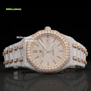 Branded Moissanite Watch Hip Hop Iced Out Watch For Men Stainless Steel Diamond Wrist Watch At Factory Price