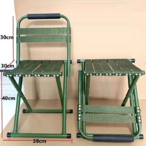 Cadeira de acampamento de móveis ao ar livre portátil Stooll Metal Metal Backrest Fishing doméstico Cadeira de praia multifuncional multifuncional