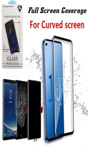 Wersja 3D Zakrzywiona wersja szklana ochrona ekranu dla Samsung Galaxy S21 S20 S9 Uwaga 20 Ultra 10 S8 Plus Mate 30 Pro2318307