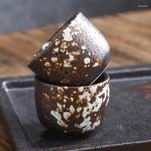 Copos pires criatividade estilo japonês retro cerâmica copos de vinho doméstico pequena xícara de chá taverna saquê 30ml forno esmalte chá conjunto