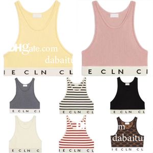 Women Couturier Vest Sweater Designer Striped letter sleeveless top Knitwear Fashion Style Women's pullover top Beach vest sexy