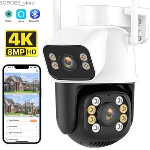 Другие камеры видеонаблюдения 8MP 4K PTZ IP -камера с двумя объективами Двойной линз ICSEE ICSEE WIFI PTZ Камера 4MP HD AI AUTO Отслеживание камеры безопасности P2P Video Surveillance Y240403