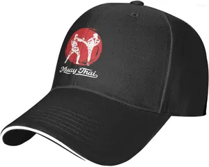 Ballkappen Muay-Thai-Martial-Arts-Baseball-Cap Herren Vintage Snapback Hats Trucker Dad Hut schwarz