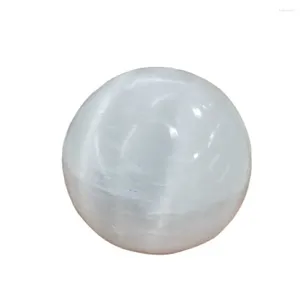 装飾的な置物ナチュラルホワイトセレナイトオパールポリッシュクリスタル球状石の宝石治癒元の石膏マッサージャー
