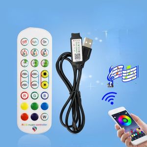 New Bluetooth Music Led Strip Lights RGB 5050 2835 Fita flexível RGB Diodo leve LED Diodo + adaptador do controlador