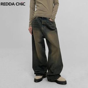 Jeans da donna ReddaChic Boyfriend Elegante Baggy per le donne Lavaggio vintage Allentato Casual Regolare la vita Pantaloni a gamba larga Coreano Y2k Streetwear
