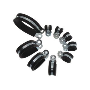 10Pcs Rubber Lined P Clips Wiring Hose Clamp Pipe Cable Mounting Fix Fasteners Hardware Electrical Fittings