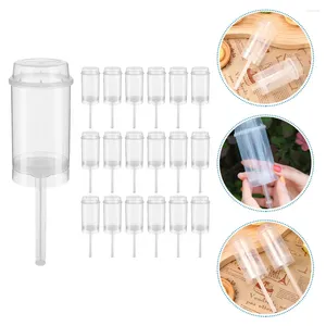 BAILS 40 PCS PLÁSTAL BOLO STAND ROUNTO JELLY COPS CUPCAKE PUSH PUSH RECIFICANTE Push-up Recipientes Pops Grade PP tampas