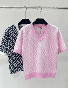 女の子と女性に適した24女性のTシャツニットトップVネックTシャツ331