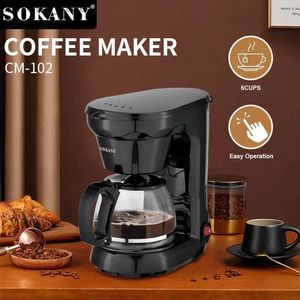 Kaffebryggare Houselin Automatic Brew Drip Coffee Maker med återanvändbart filter 750 ml Glass Carafe Y240403