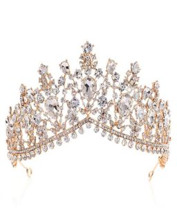 Luxus -Strass -Tiara Kronen Kronen Kristall Braut Haarzubehör Hochzeit Kopfbedeckungen Quinceanera Festzug Prom Königin Tiara Prinzessin CR4771373