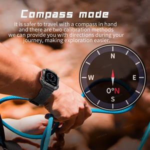 Nowy wojskowy inteligentny zegarek Mężczyźni IP67 Wodoodporne 620 mAh Ultra długi rezerwowy kompas Bluetooth Call Outdoor Sports Smartwatch