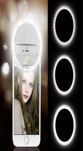 USB Charge Led Selfie Ring Light Mobile Phone Lens LED Selfie Lamp Ring for iPhone for Samsung Xiaomi Phone Selfie Light5957660