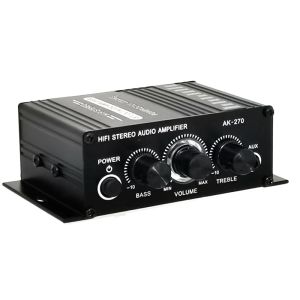 Amplificadores AK270 12V Mini HiFi Power Amplifier Audio Karaoke Home Car Theatre Amplificador 2 Amplificador de canal USB/SD Aux Input