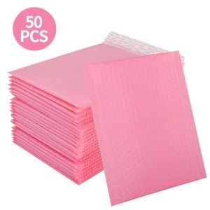 Mailers 50 PCS Pink Mailer Poly Bubble Baddaded Голографические почтовые конверты для упаковки самостоятельной прокладки черно -белая судоходство