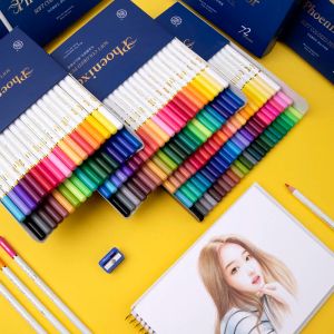 Pencils New 36/48/72 Color Pencils Drawing Set Chinese Style Oil Colored Pencil Sharpener For Artist Colouring School Supplies Kids Gift