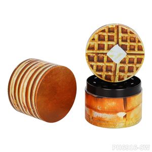 Grinder Metal Zinc Alloy Smoking Herb 50mm Grinders 4 Parts Layers Tobacco Cigarette Herbal Spice Crusher Miller Hand Mills Cookies Hamburgers Food Cake Waffle DHL