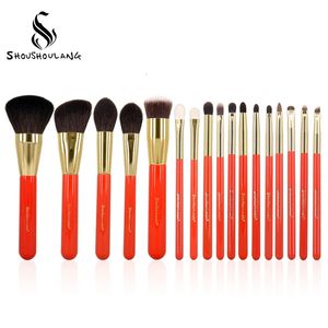 Shoushoulang Professional Make Up Brush Set Face Powder Eye Hid Oye Hid Oyebrow Morb Capone Pennello per capelli Kit 240403