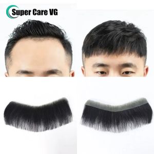 Toupees Man Toupee v Erkekler İçin Tarz Frontal saç çizgisi Düz İnsan Saç 0.06mm Ultra İnce Cilt PU Doğal Renk Erkekler Kılcal Protezleri