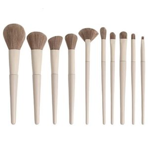 10PCS Makeup Brush Set Blush Loose Powder Eye Shadow Highlighter Foundation Tools 240403