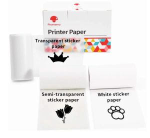 Brushes 3 Rolls 50mm*3.5m Phomemo White/transparent/semitransparent Selfadhesive Thermal Sticker Paper M02/m02s/m02pro/m03 Printer