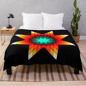 Blankets Star Quilt Pattern - Fire Colors Throw Blanket Oversized Velour Anti-pilling Flannel