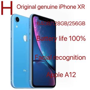 Refurbished original genuine Applei Phone XR, face unlock, 100% battery with original box accessories, memory 64GGB 128GB 256GB six colors optional