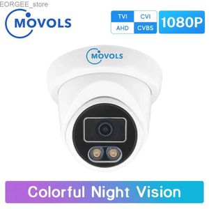 Outras câmeras de CCTV Movols 1080p Câmera de vigilância de visão noturna colorida AHD/TVI/CVI/ANALOG 4 em 1 Câmera CCTV Câmera de Doom Impermead