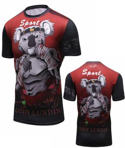 BJJ Rashguard T Shirt Men039s Sıkıştırma MMA Fitness Kas Dövüşü Top Muay Thai Tees Jiu Jitsu Sıkı Dövüş Giyeri 2106291554576