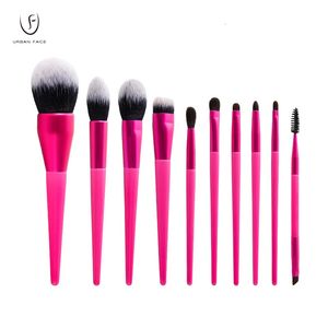 Make -up -Pinselpistole N Rosen 10 Stück Full Set hochwertiges Gesichtsauge Kosmetische synthetische Haare Urban 240403