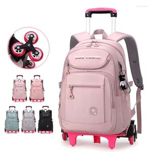 Schulbeutel wasserdicht für Mädchen mit Rädern Rolling Rucksack Frauen Enfant Raded Bookbag Cartable Sack A dos Mochilas Escolares