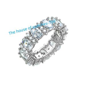 Vendita calda 925 Sterling Silver Luxury 5A Oval Cz Anelli di fidanzamento del matrimonio Anelli di diamanti per donne