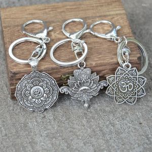 Tornari OM Yoga Lotus Flower Mandala Keetchain for Women Gioielli Regali