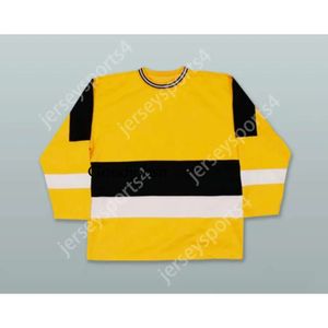 GDSIR Custom Yellow Black and White Hockey Jersey New Top ED S-M-L-XL-XXL-3XL-4XL-5XL-6XL