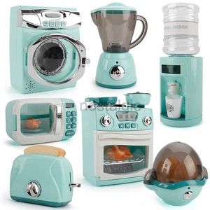 Kitchens Play Food Kitchen Toys for Kids Girls Boys Home Appliances Juicer Washing Machine Toaster Microwave Egg Cooker Children Play House Toys 2443