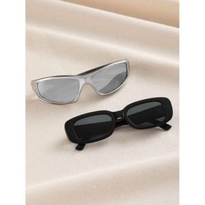 4PCS Women Classic Oversizezed Geometryczne okulary Y2K Modne okulary do podróży na świeżym powietrzu Camping Street-Fotografii Akcesoria odzieżowe