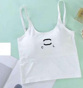 Anagram-utbredd kvinnor tankar camis bomullsblandning tank tops två c bokstäver designer kjolar yogakanal kanalklänning bra väst damer solidt skjorta femme 5533ess