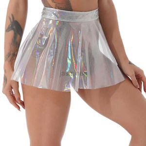 Urban Sexy Dresses Womens Transparent PVC Pleated Mini Skirt High Waist See Through Skirts 2023 New Style Sexy Short Skirts For Ladies 2445
