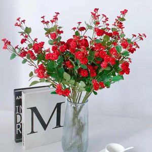 Fiori decorativi 60 cm Roscee rosa artificiale fiore bouquet set pu decorazioni di soggiorno finto tavolo dell'atmosfera natale dell'atmosfera di Natale amore