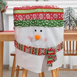 Chair Covers Festive Cover Snowman Santa Claus For Dining Room Merry Christmas Decorations Chairs Holiday