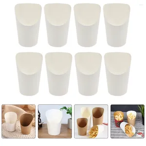 Copas descartáveis palhas 50 pcs chip copo recipientes de alimentos batatas fritas portáteis favo de mel caneca francesa kraft