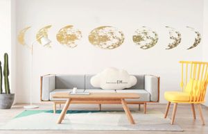 Creative Moon Phase 3D Wall Sticker Home Living Room Wall Decoration Mural Art Decals Bakgrund Decor Moon Stickers4628807