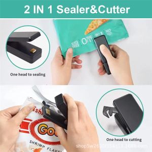 USB Mini Heat Bag Packaging Sealer Portable Plastic Bag Clip Sealing Machine Food Storage Seal Snack Sealing Kitchen Gadgets
