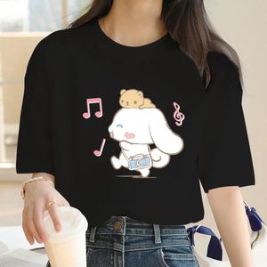 Maglietta di cotone per cane carino da moda femmina harajuku graphic y2y top amiche a maniche corte casuali 240403