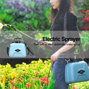 5L Electric Sprayer USB Rechargeable Handheld Sprayer Bottle 2 Modes Telescopic Handle with Shoulder Strap Garden Watering Tool