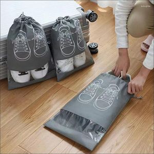 Storage Bags Shoes Bag Closet Organizer Non Woven Portable Travel Waterproof Pocket Clothing Classified Transparent Hanging