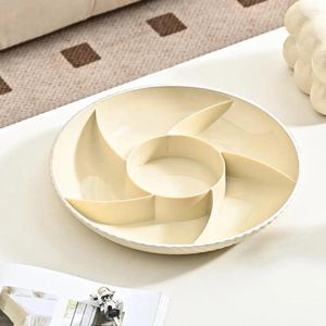 Plates Fruit Plate Capacity Round Dried 6 Compartments Grade Pet Multi-purpose Snack Serving Tray Nut Bowl For Kitchen