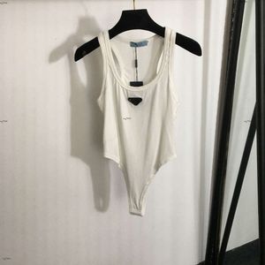 디자이너 Vest 여성 브랜드 여성 의류 여름 최고의 패션 삼각형 마크 로고 민소매 LAYPSUIT LADIES VEST APR 03