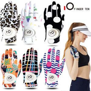 Gloves New All Weather Golf Gloves Women Leather Wear on Left Right Hand Ladies Glove with Ball Marker Accessories Drop Shipping